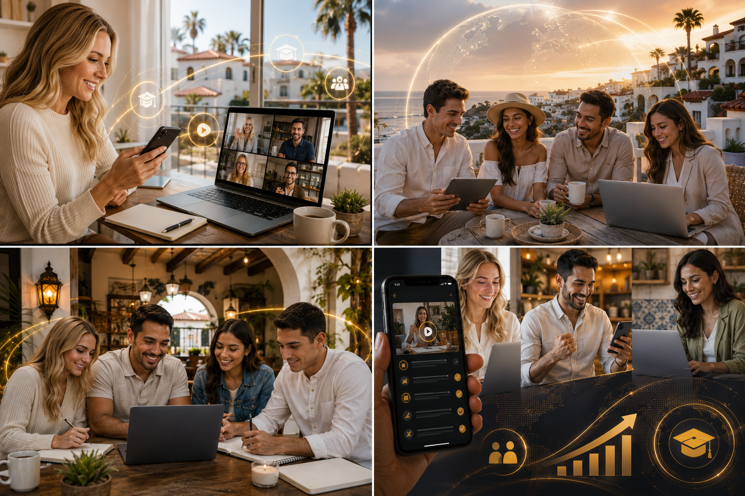 Illustrative digital learning collaboration across remote community groups